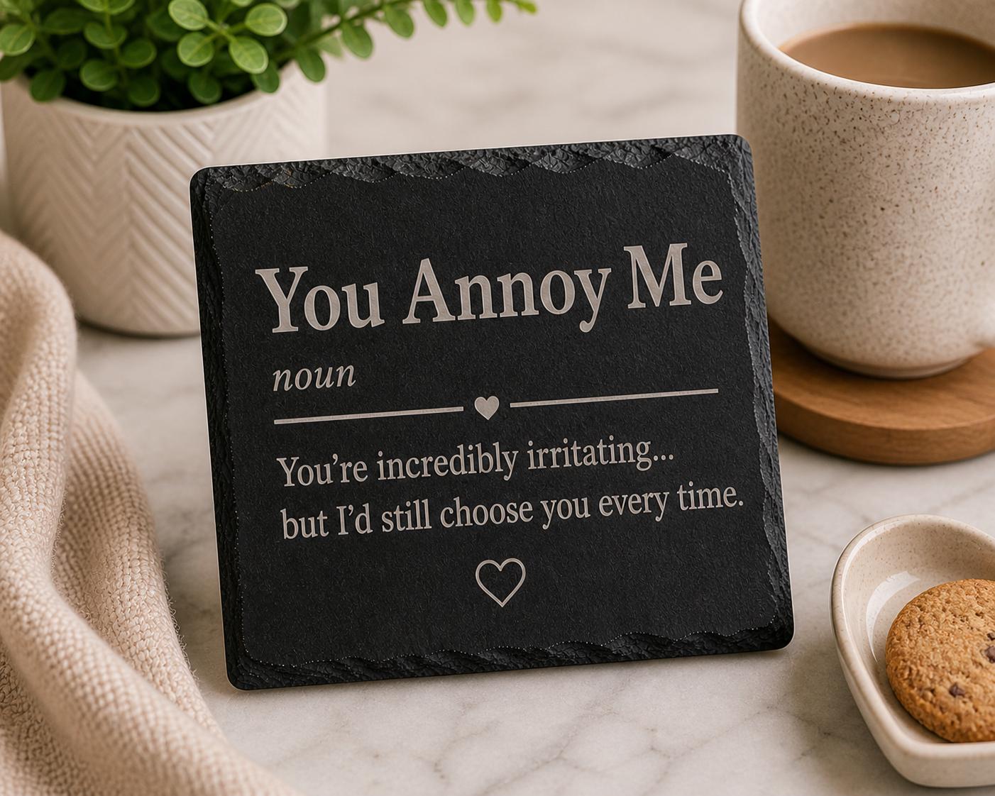 You Annoy Me Slate Coaster You Annoy Me Slate Coaster