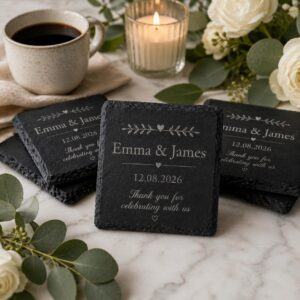 Personalised Wedding Slate Coasters