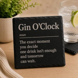 Gin O’Clock Funny Slate Coaster